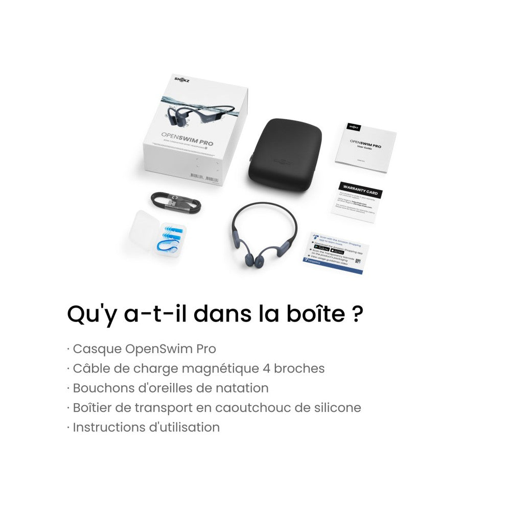  Casque MP3 Shokz Gris - OPENSWIM PRO
