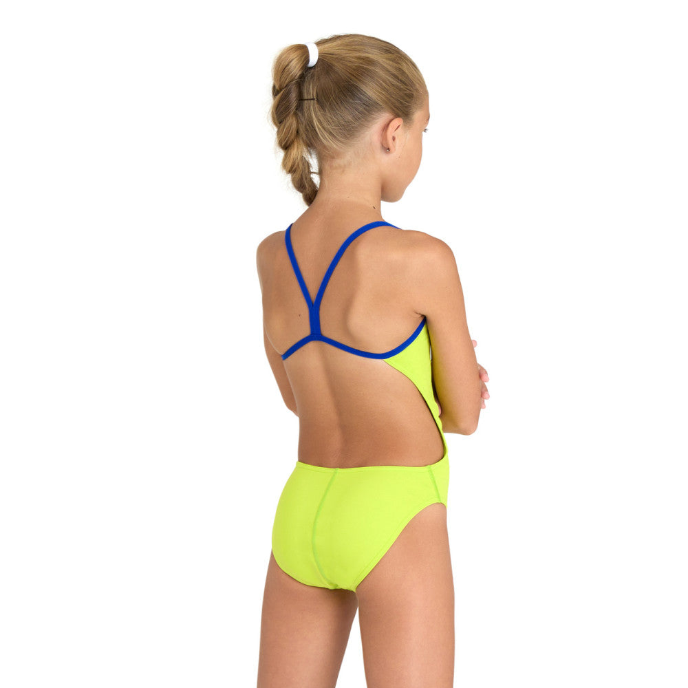 Arena GIRL'S TEAM SWIMSUIT CHALLENGE SOLID Lace Back Green Purple
