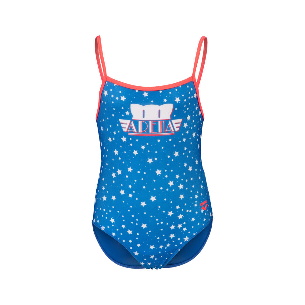  KIDS GIRL ARENA FRIENDS SWIMSUIT U BACK ROYAL FLUO RED MULTI