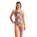  Maillot De Bain ARENA Femme ARENA TROPICAL DELIGHT SWIMSUITMULTI PINK-BLACK