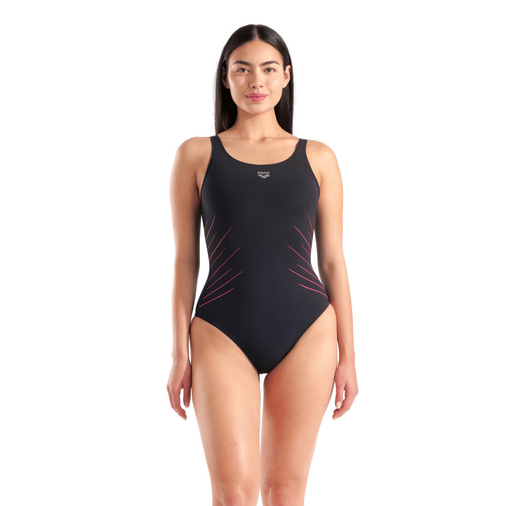  Maillot De Bain ARENA Femme ISA SQUARED BACK C CUPBLACK-FAIRY ROSE