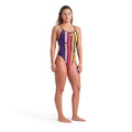  MAILLOT DE BAIN ARENA FEMME PAINTERS STRIPE SWIMSUIT BLACK MULTI