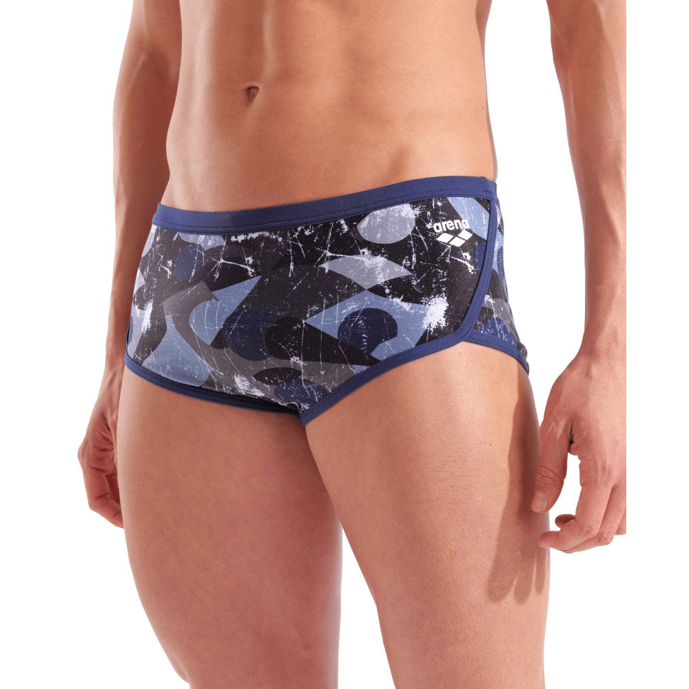  Maillot De Bain ARENA Homme SCRATCHED SWIM LOW WAIST SHOMULTI BLACK-NAVY