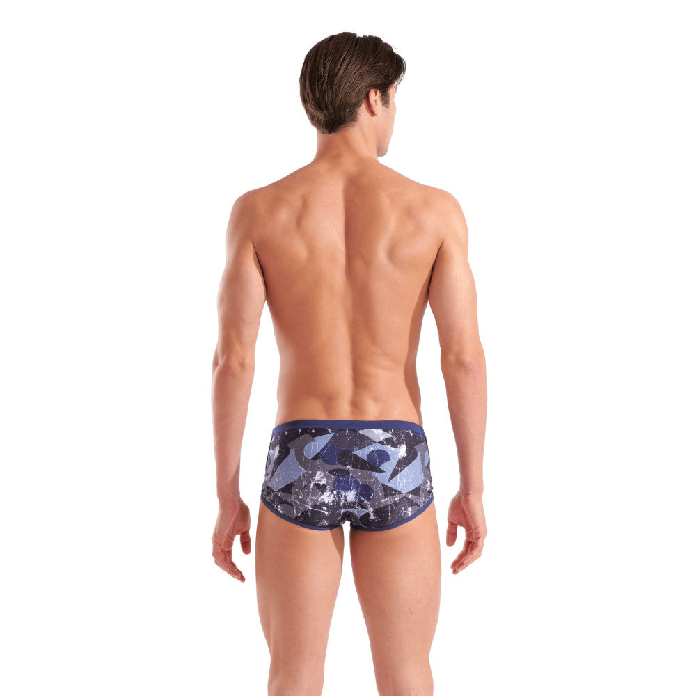  Maillot De Bain ARENA Homme SCRATCHED SWIM LOW WAIST SHOMULTI BLACK-NAVY