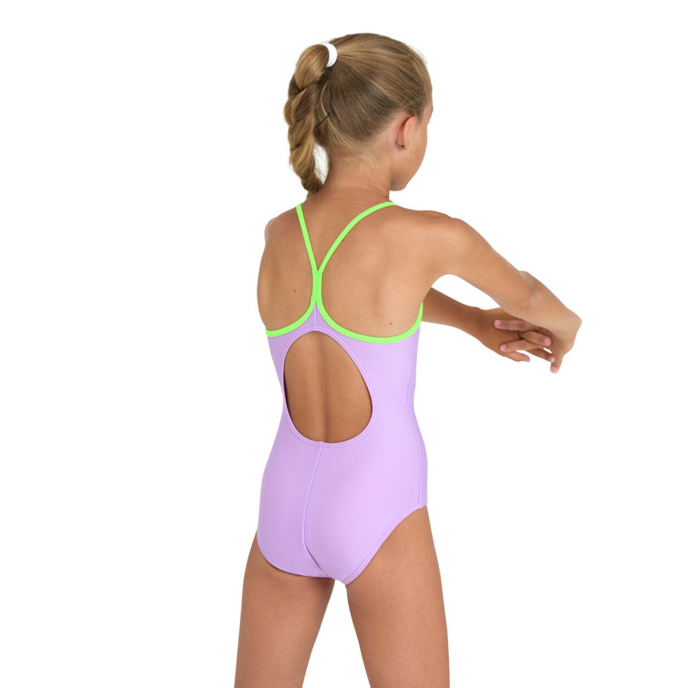 Arena Maillot De Bain Fille Light Drop Solid Lilac Soft Green