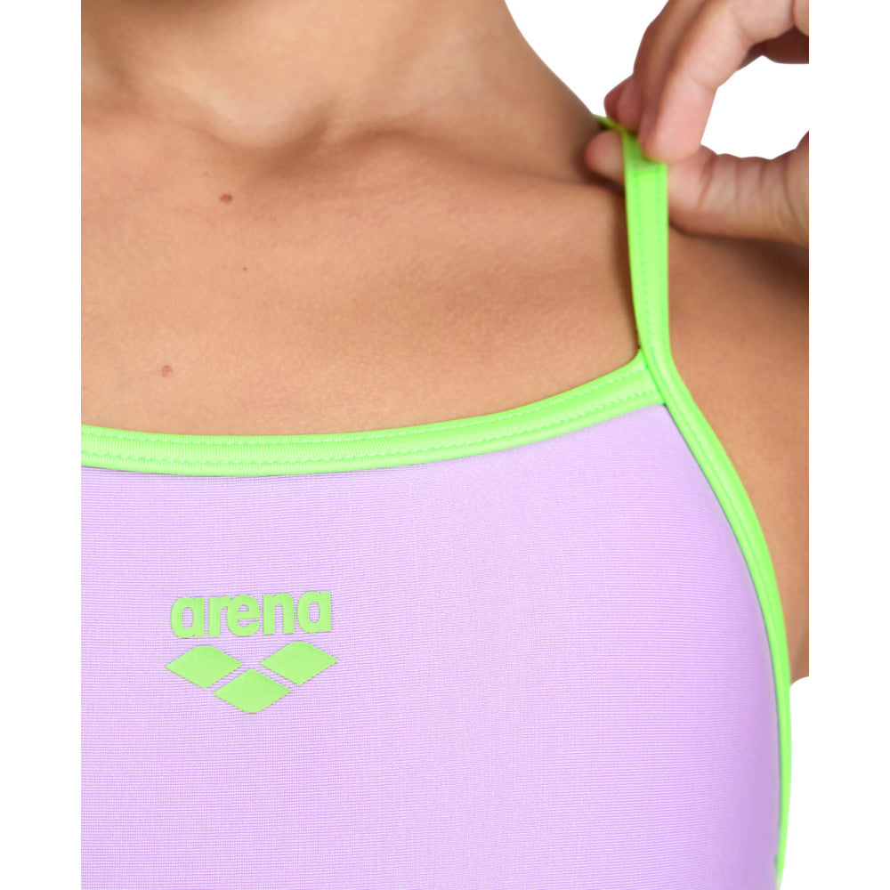 Arena Maillot De Bain Fille Light Drop Solid Lilac Soft Green