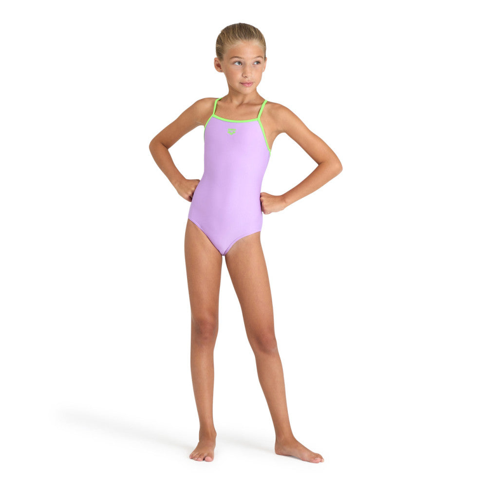 Arena Maillot De Bain Fille Light Drop Solid Lilac Soft Green