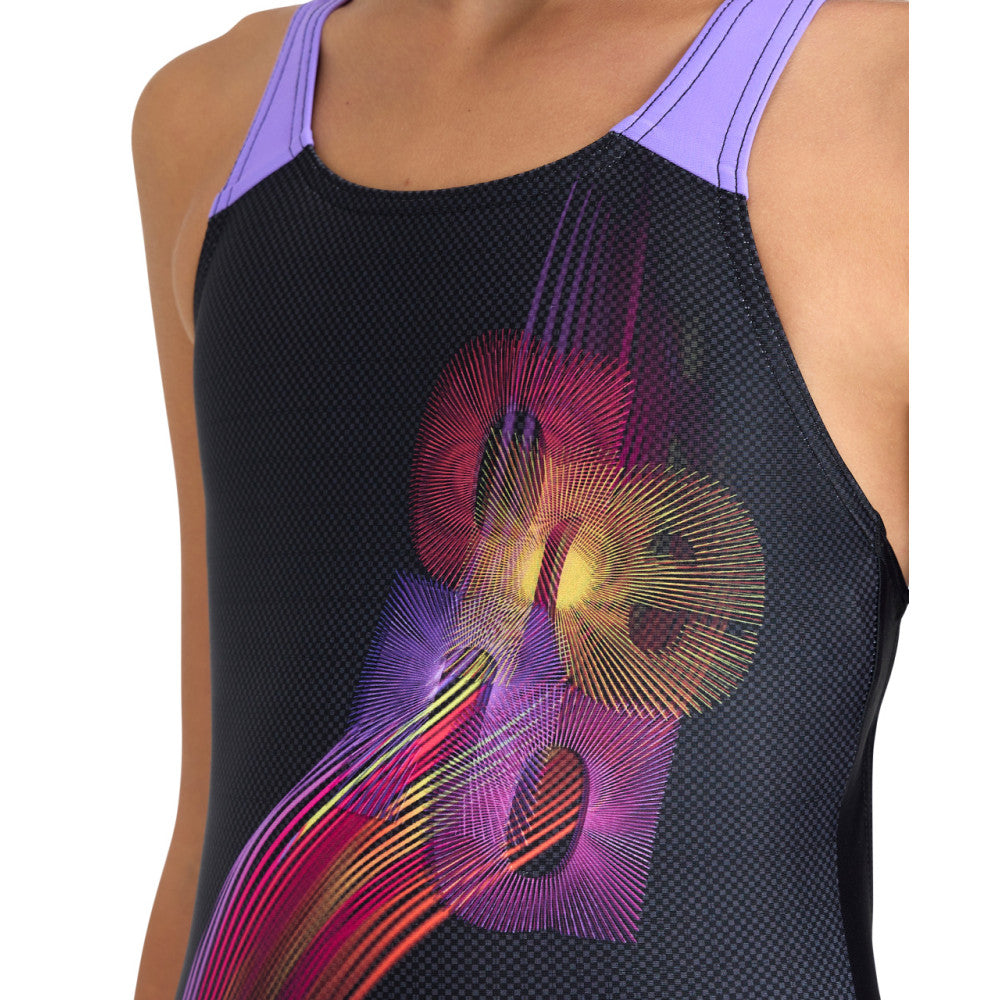 Arena Maillot De Bain Fille Parrot Black Dark Lavanda