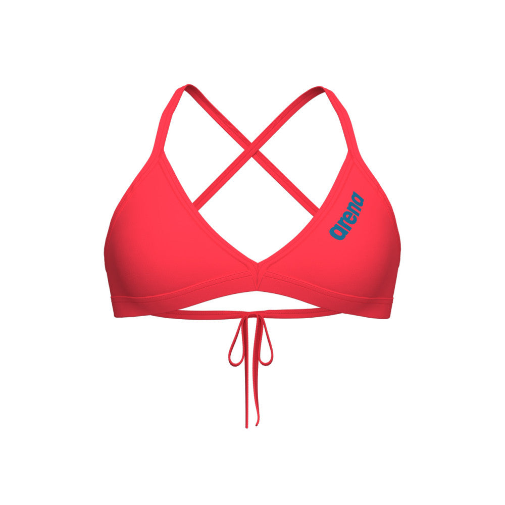  Maillot Femme ARENA TEAM SWIM TOP TIE BACK SOLID BRIGHT CORAL