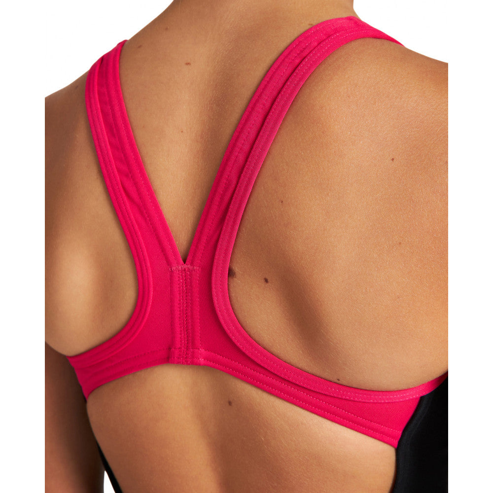  Maillot Fille Arena Biglogo Swim Black Freak Rose