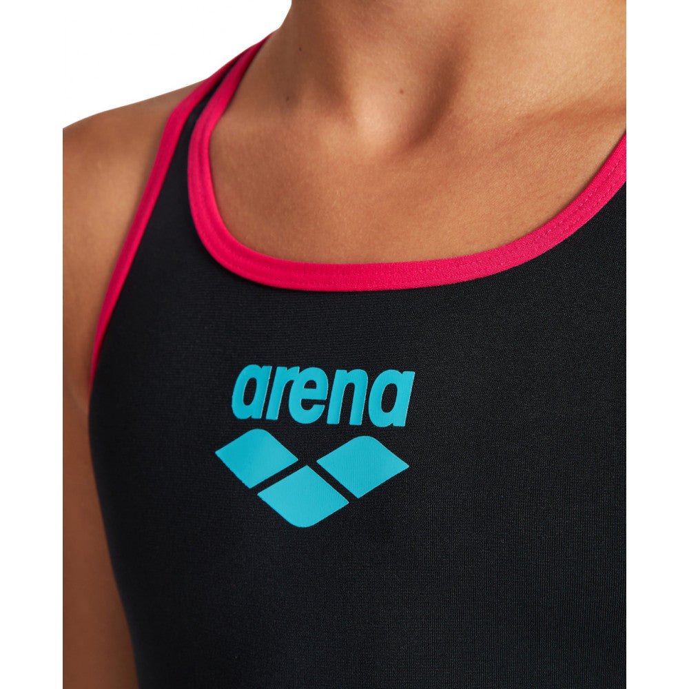  Maillot Fille Arena Biglogo Swim Black Freak Rose
