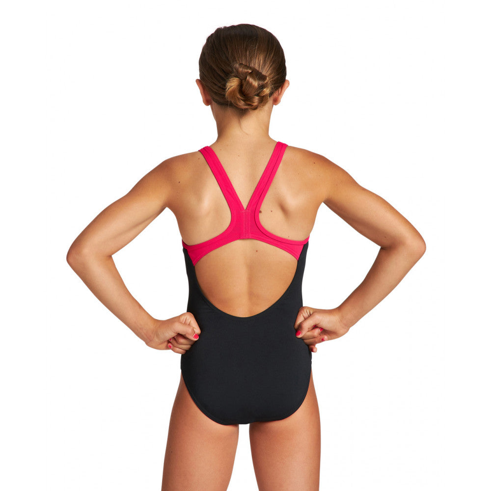  Maillot Fille Arena Biglogo Swim Black Freak Rose