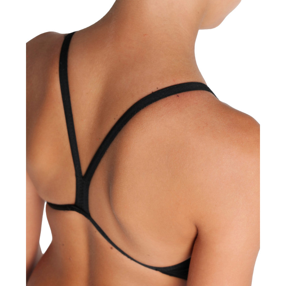 Maillot Fille ARENA TEAM SWIMSUIT CHALLENGE SOLID BLACK-WHITE