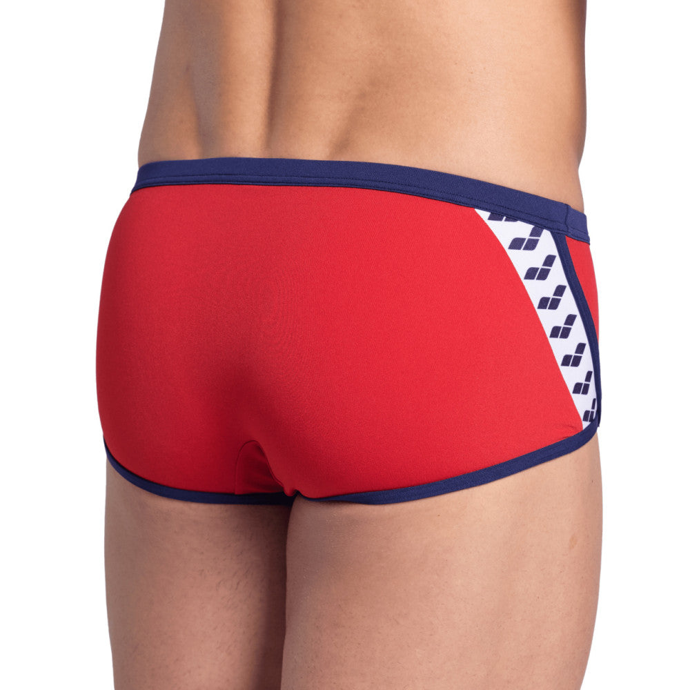  Maillot Homme ARENA ICONS SWIM LOW WAIST SHORT SOLID RED NAVY
