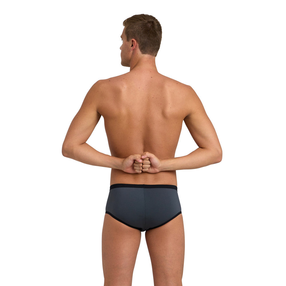  Maillot Homme ARENA ONE 12CM SWIM BRIEFS BIG LOGO ASPHALT BLACK