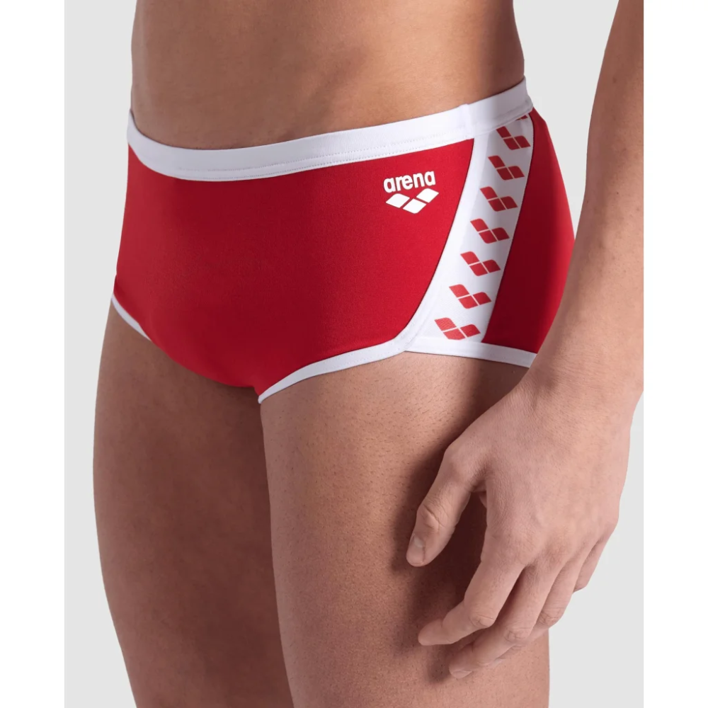  MEN'S ARENA ICONS SWIM LOW WAIST SHORT RED-WHITE