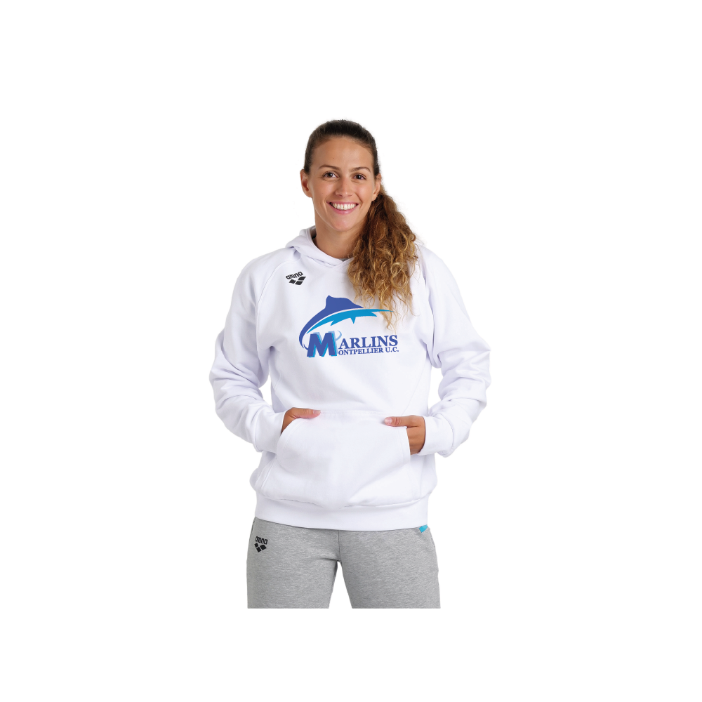  Sweat Shirt Arena Blanc Unisex - 3MUC Natation