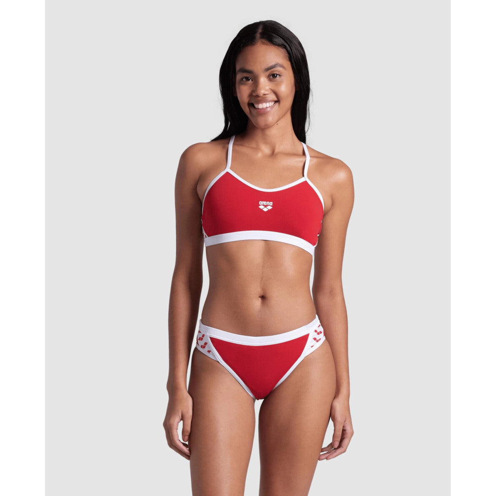  MAILLOT DE BAIN ARENA FEMME ICONS BIKINI CROSS BACK SO RED-WHITE