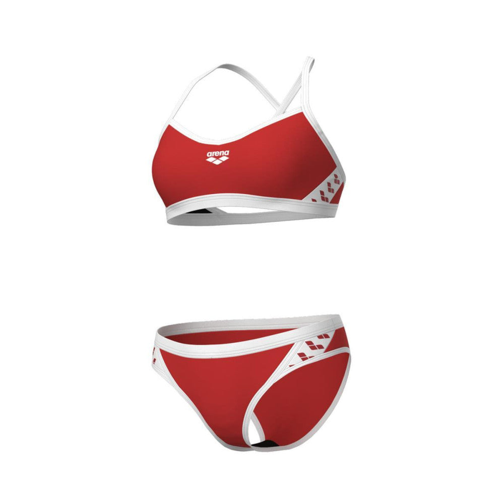  MAILLOT DE BAIN ARENA FEMME ICONS BIKINI CROSS BACK SO RED-WHITE