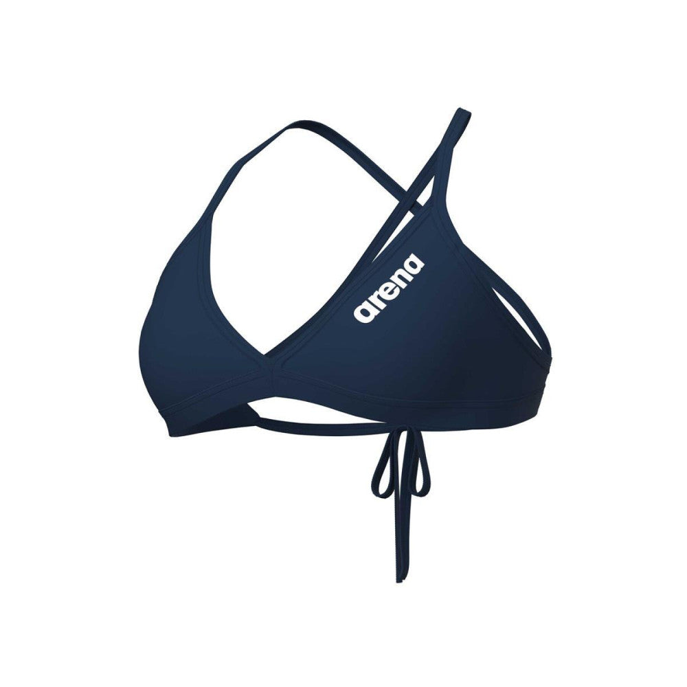 Arena WOMEN'S TEAM SWIM TOP TIE BACK SOLID NAVY WHITE
